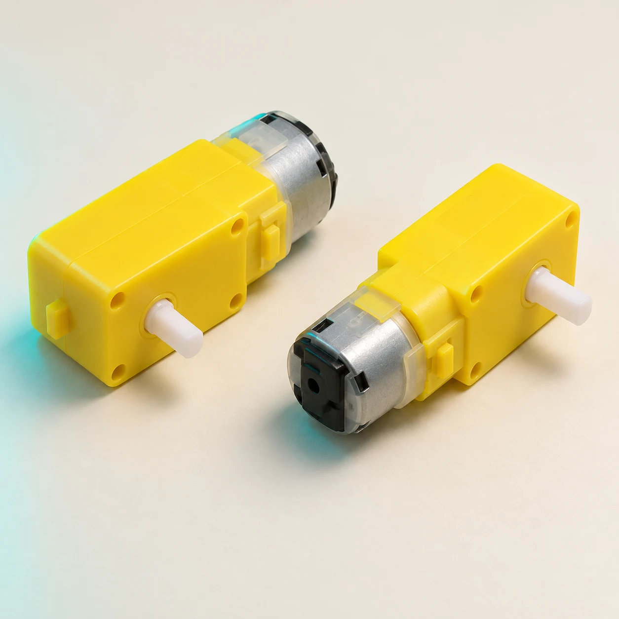 Low-voltage geared motor pair